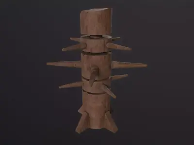 Wooden Dummy 3D Model Low-poly 3D model