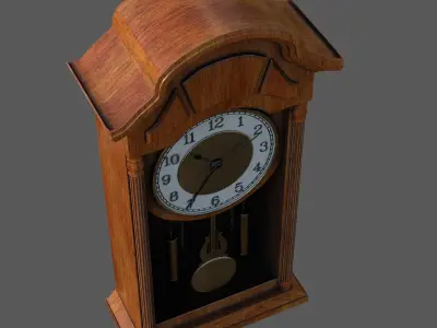 Wall clock with pendulum Low-poly 3D model