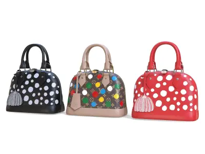 Louis Vuitton Alma Bags Yayoi Kusama Low-poly 3D model