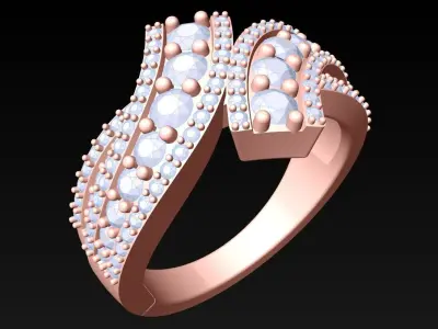 Diamond Ring - Womens Rings -  N123054 3D print model