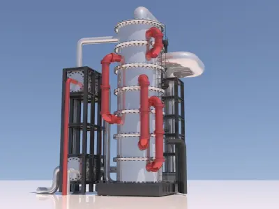 Refinery Distillation Column 06 3D model