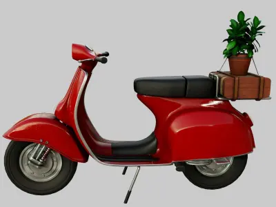 Red Vespa 3D model
