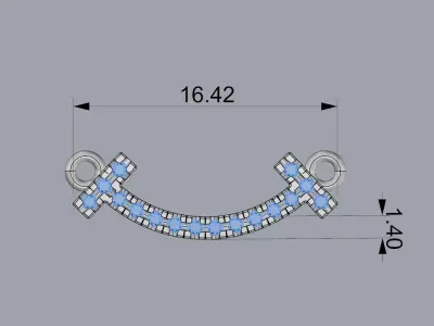  Smile T Pendant Necklace With Diamond 3D print model