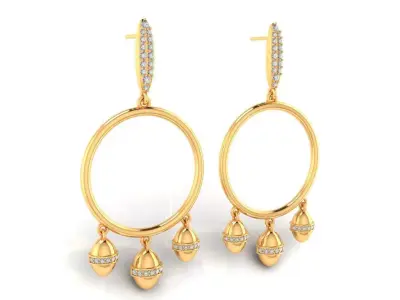 Tazzarine Diamond Earring Model 3 3D print model