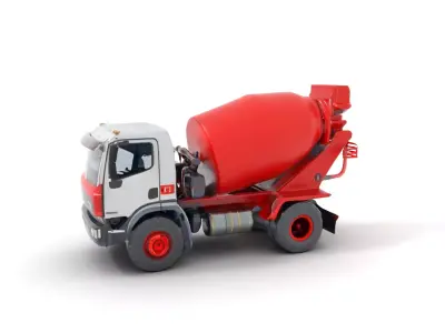 Red Cement Mixer model pack Low-poly 3D model