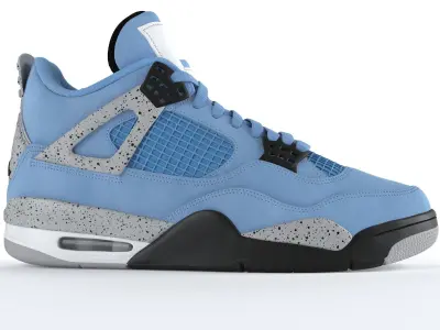 Jordan 4 Retro University Blue PBR 3D model