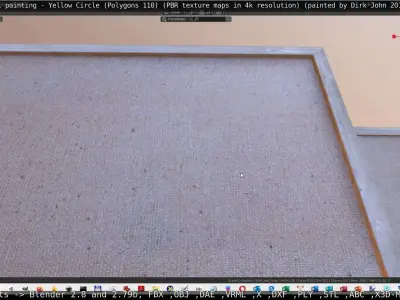 Oil Painting - Yellow Circle Low-poly 3D model