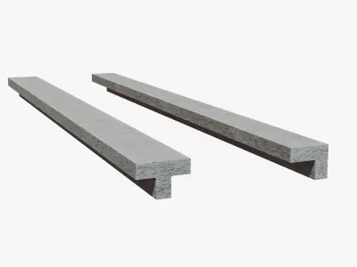 Concrete Beams Low-poly 3D model