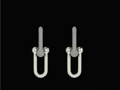Tiffany  type  earrings with xlarge links  3d model 3D model