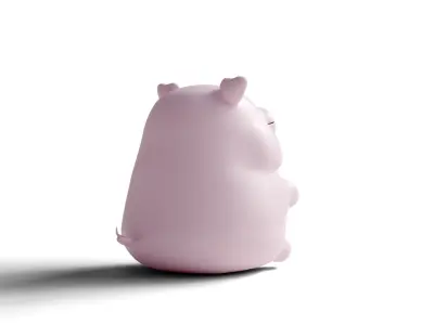 Animated Pink Pig Low-poly 3D model