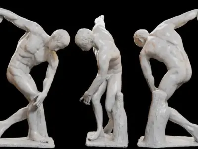 Discobolus Low-poly 3D model