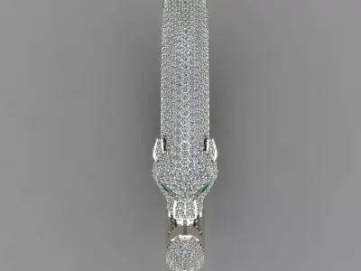 panther lion face diamond  bracelet for woman 3D print Model  3D print model