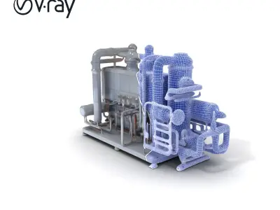 Industrial Engine Model Pack with PBR Textures Low-poly 3D model