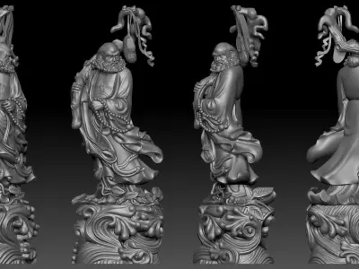 Bodhidharma Crosses the Sea  3D print model