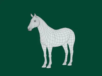 American Quarter Horse Animal Low-poly 3D model