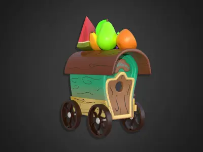 Asset - Cartoons - Food Car -  Fruits Car 3D model
