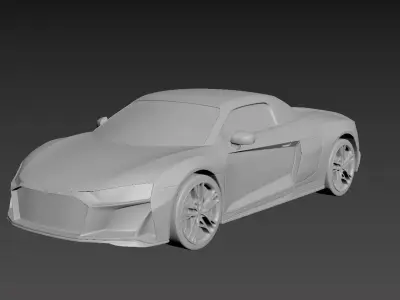 Audi R8 2020 on a small scale 3D print model