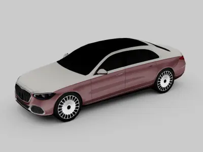 Mercedes Benz S Class Maybach Low-poly 3D model