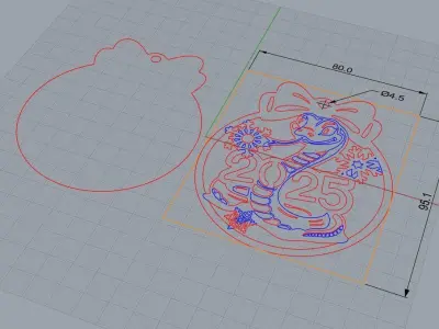 Christmas decoration - the model for laser cutting Free 3D print model