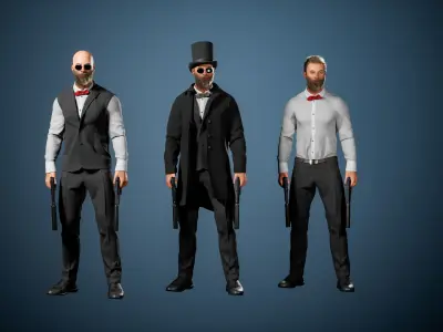 Hitman Game Ready Character Model  Low-poly 3D model