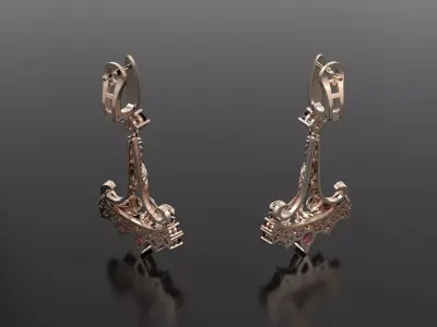 Anchor earrings  3D print model