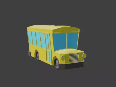 Low-Poly schoolbus school bus Low-poly 3D model