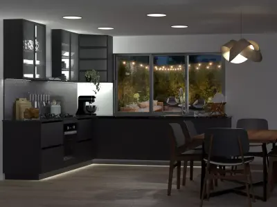 Cocina en L Free 3D model purchase