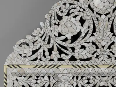 RH Hand carved inlay mirror2 3D model