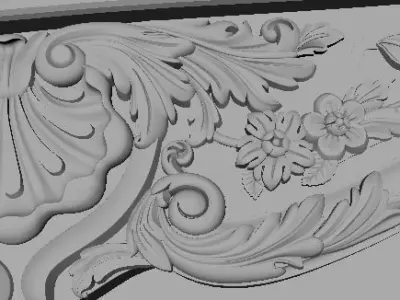 kamin ornate fireplace gold 3D model