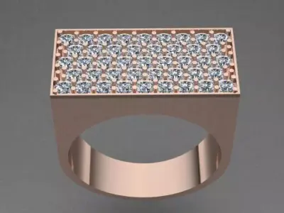 Unisex Diamond Ring 3D print model