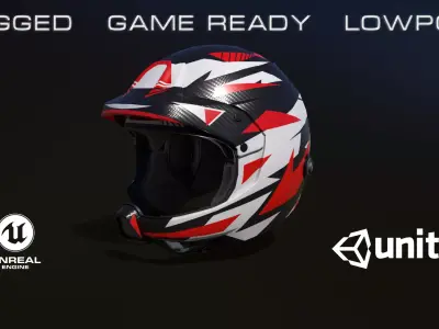 Rally helmet Low-poly 3D model