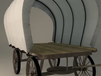 Covered Flatbed Wagon 3D model