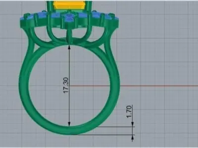 diamond ring 135 3D print model