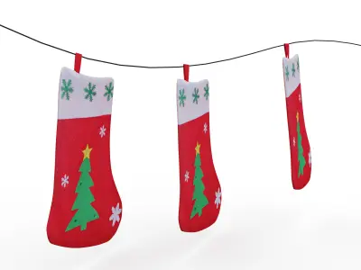 Santa red Sock 3D model