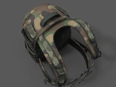 Backpack Camping Generic military combat soldier armor scifi  Low-poly 3D model