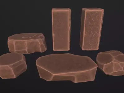 Stylized Modular Rocks Free low-poly 3D model