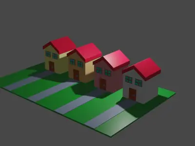 Free low poly simple house for free game asset  Free low-poly 3D model