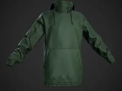 Green Snowboard Hoodie Style 2 Low-poly 3D model