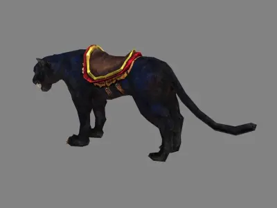 Cartoon black panther mount - Shadow Cheetah Low-poly 3D model