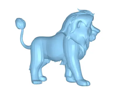 Lion 3D Printable Model STL OBJ 3D print model