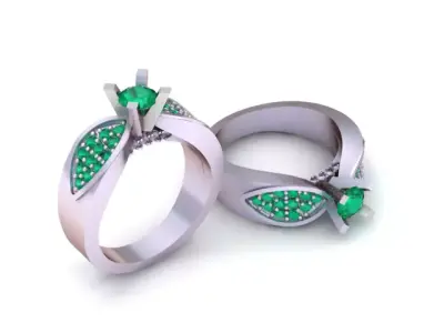 Royal Bow Diamond Ring 3D Printable Model 3D print model