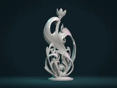 Scroll plant Sculpture 3D print model
