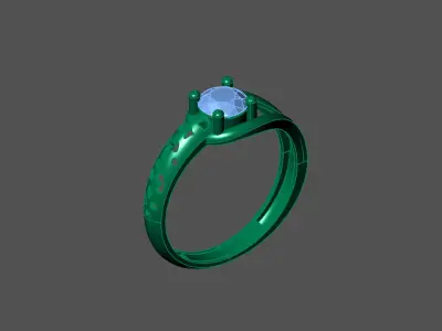 Womens Rings With Stone Ring Ready STL 3DM Models Rings women 3D print model 11