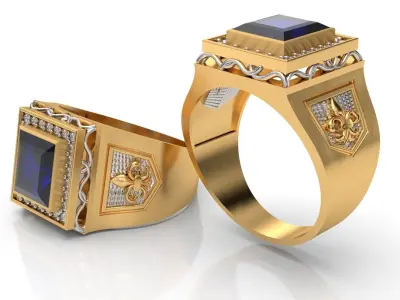 Men royal Ring  3D print model
