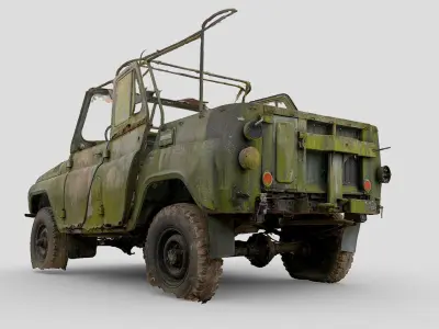 UAZ 469B wreck 02 3D model