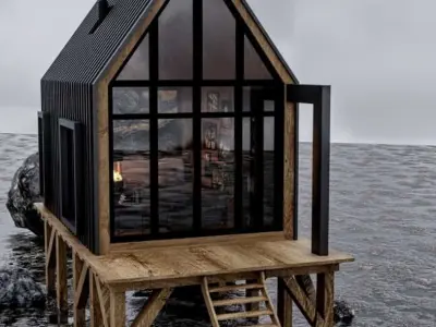 modern cabin V1 3D model