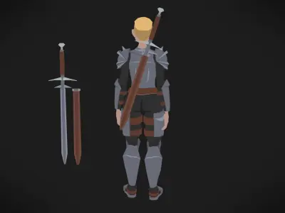 Colorly - Knight Guy - Game Ready - Rigged - Customizable Low-poly 3D model