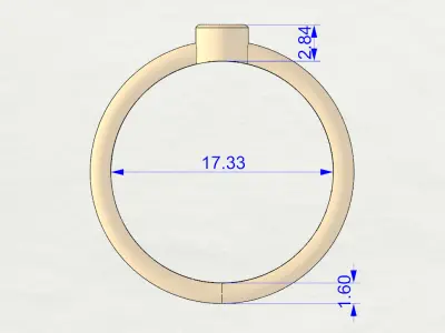 Oval bezel ring 3D print model