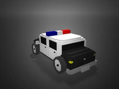 Police car Voxel Low-poly 3D model