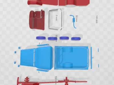 Toyota Land Cruiser Pickup 1979 - Separate Parts STL Model 3D print model